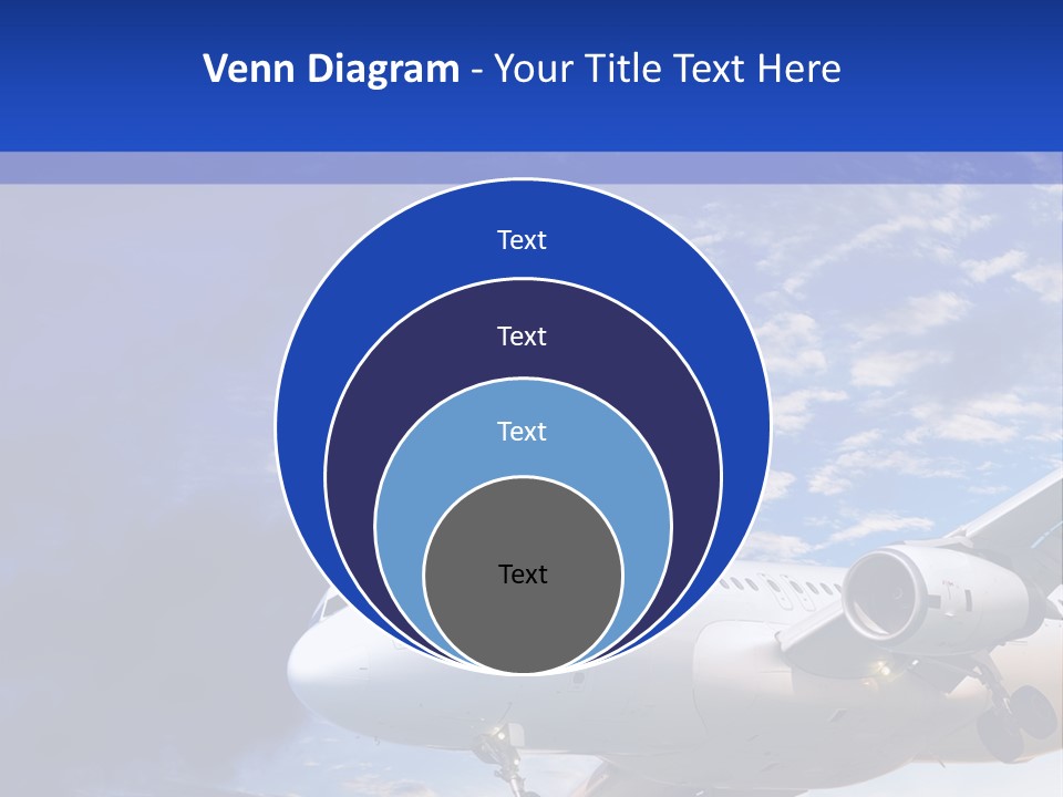 A Plane Flying In The Sky With Clouds In The Background PowerPoint Template