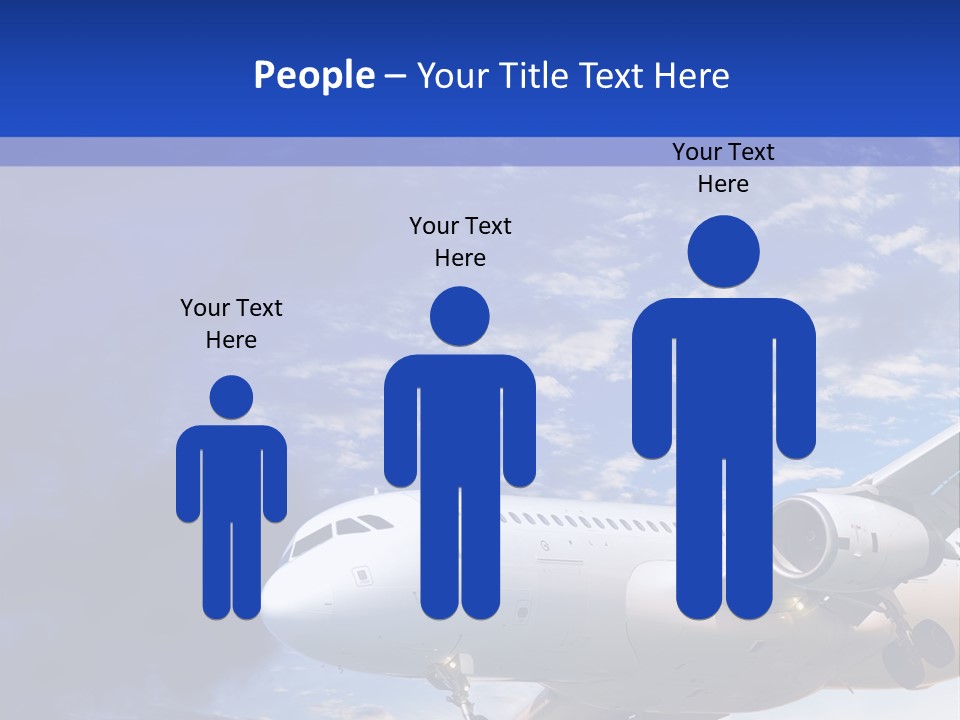 A Plane Flying In The Sky With Clouds In The Background PowerPoint Template