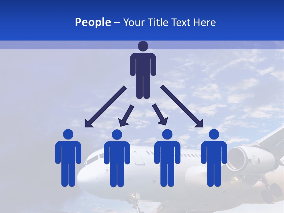 A Plane Flying In The Sky With Clouds In The Background PowerPoint Template