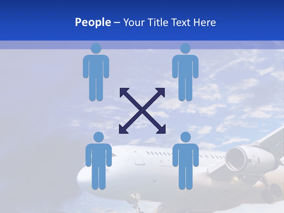 A Plane Flying In The Sky With Clouds In The Background PowerPoint Template