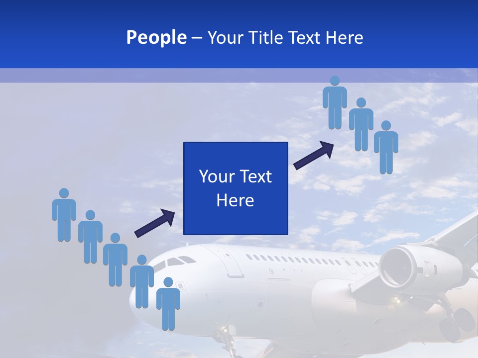 A Plane Flying In The Sky With Clouds In The Background PowerPoint Template