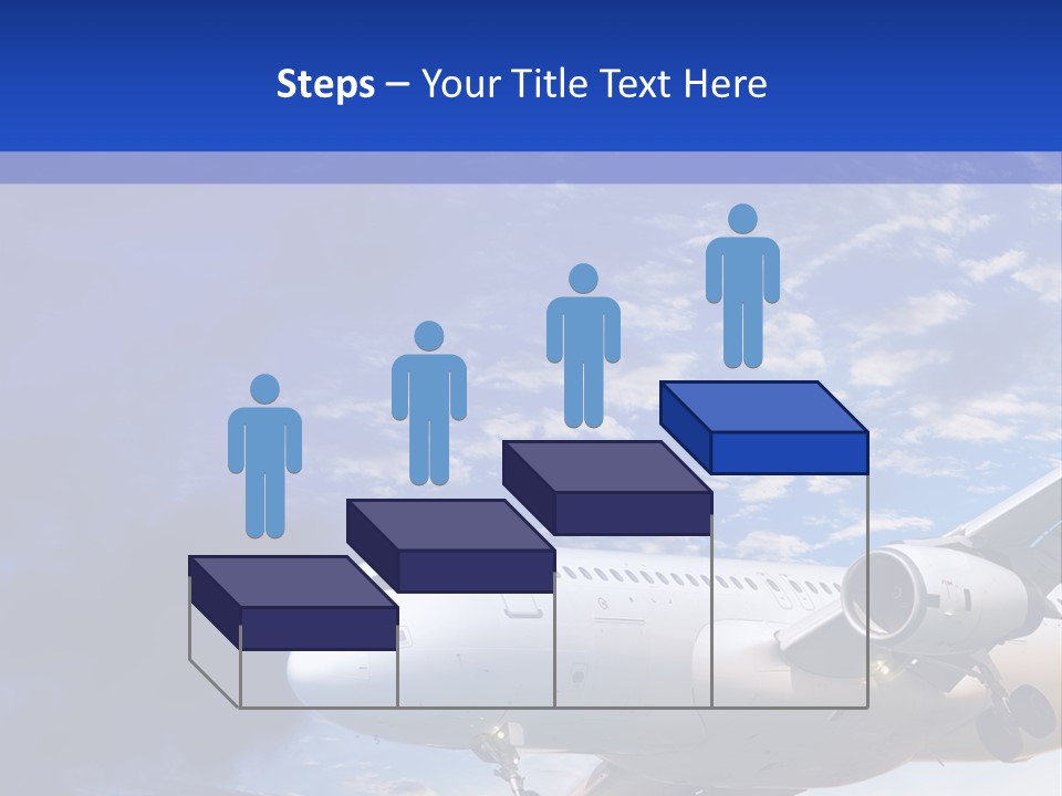 A Plane Flying In The Sky With Clouds In The Background PowerPoint Template