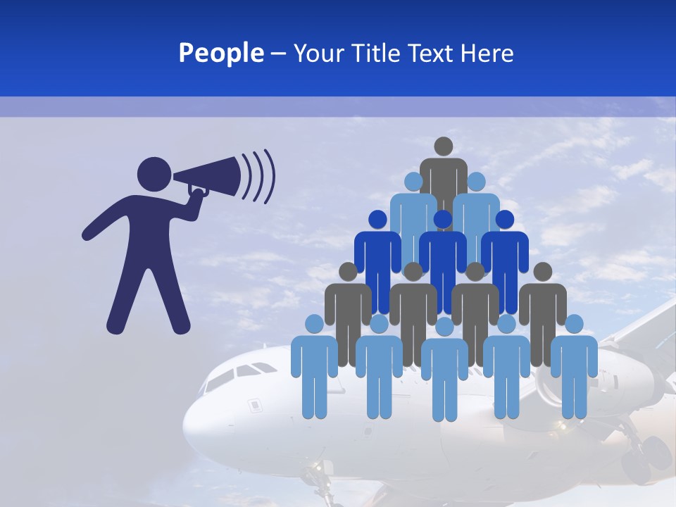 A Plane Flying In The Sky With Clouds In The Background PowerPoint Template