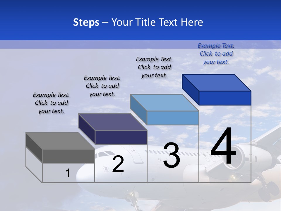A Plane Flying In The Sky With Clouds In The Background PowerPoint Template