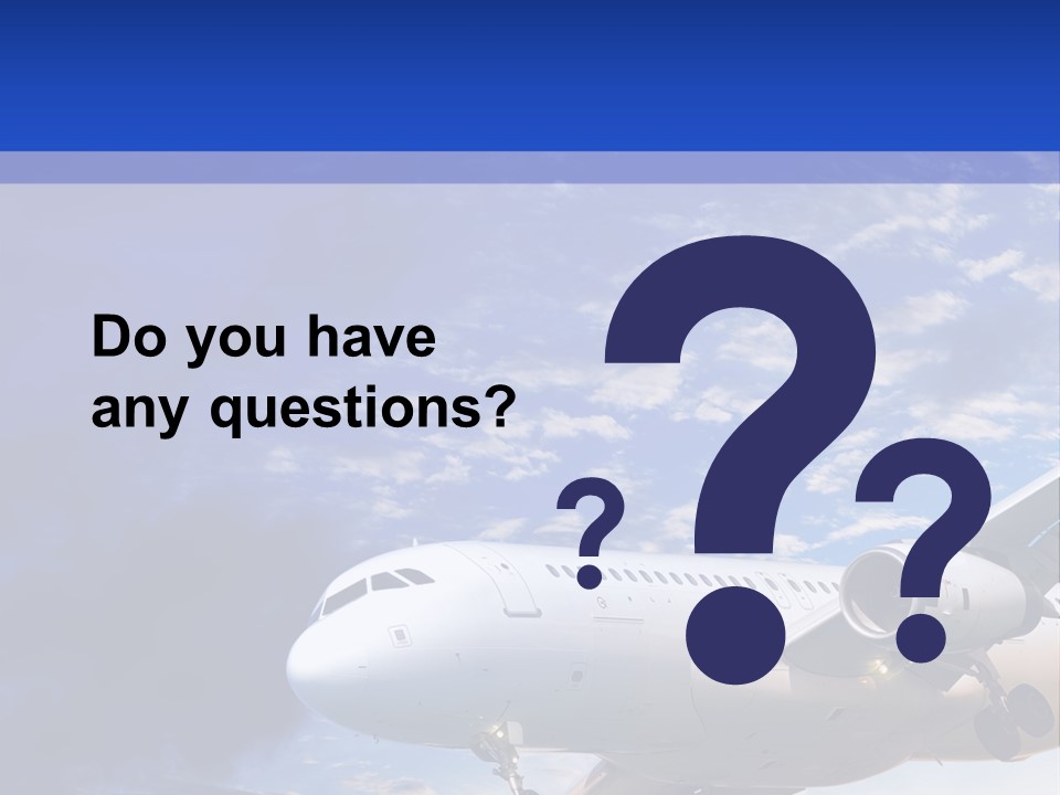 A Plane Flying In The Sky With Clouds In The Background PowerPoint Template