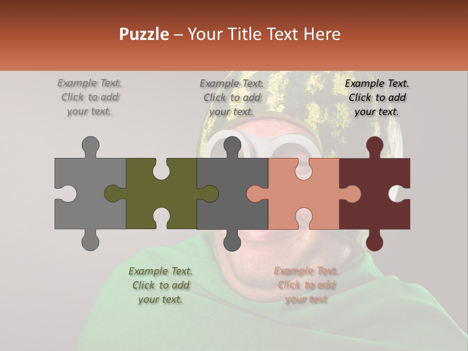 A Man Wearing A Watermelon Helmet And Goggles PowerPoint Template