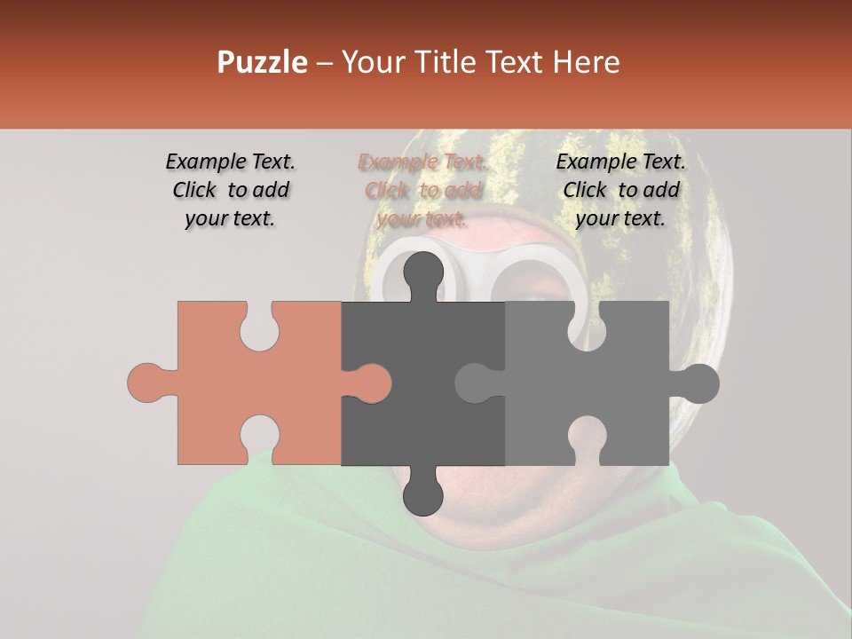 A Man Wearing A Watermelon Helmet And Goggles PowerPoint Template