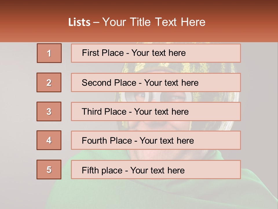 A Man Wearing A Watermelon Helmet And Goggles PowerPoint Template