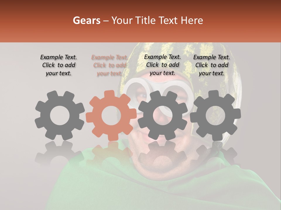 A Man Wearing A Watermelon Helmet And Goggles PowerPoint Template