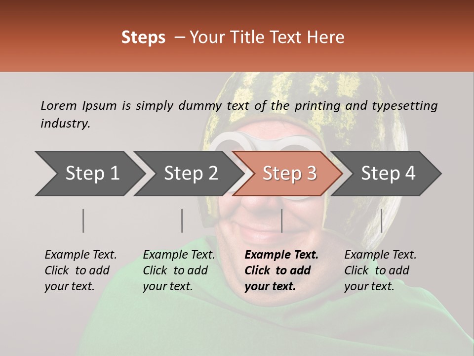 A Man Wearing A Watermelon Helmet And Goggles PowerPoint Template
