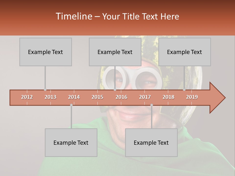 A Man Wearing A Watermelon Helmet And Goggles PowerPoint Template