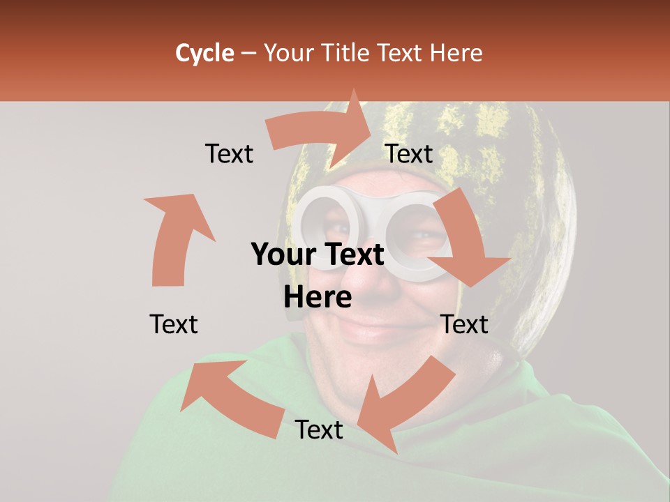 A Man Wearing A Watermelon Helmet And Goggles PowerPoint Template