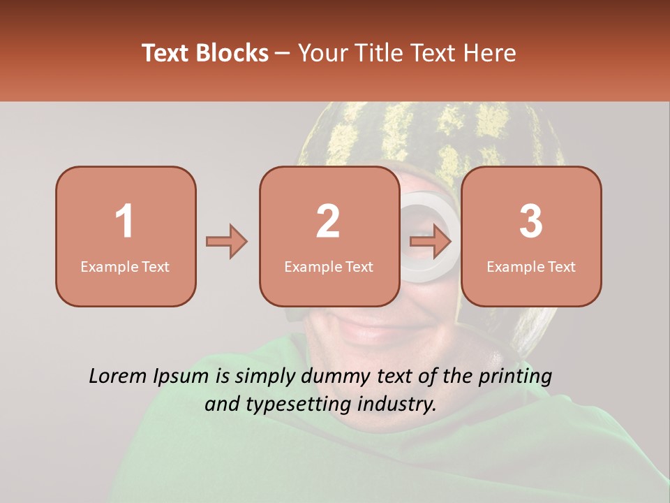 A Man Wearing A Watermelon Helmet And Goggles PowerPoint Template