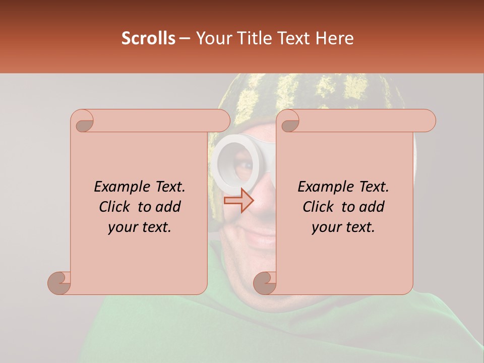 A Man Wearing A Watermelon Helmet And Goggles PowerPoint Template