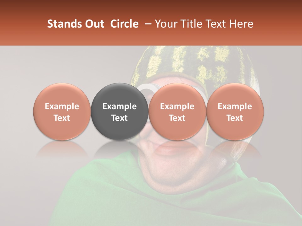 A Man Wearing A Watermelon Helmet And Goggles PowerPoint Template