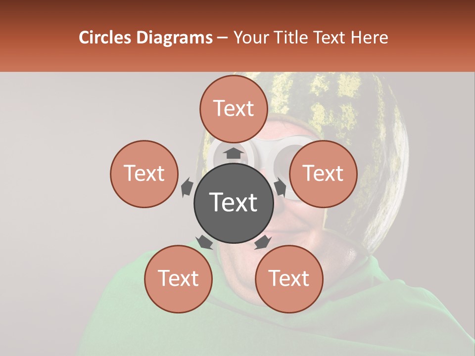 A Man Wearing A Watermelon Helmet And Goggles PowerPoint Template