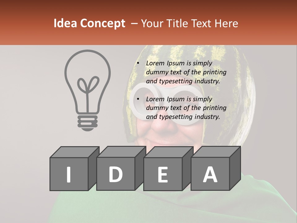 A Man Wearing A Watermelon Helmet And Goggles PowerPoint Template