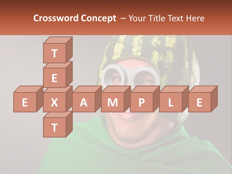 A Man Wearing A Watermelon Helmet And Goggles PowerPoint Template