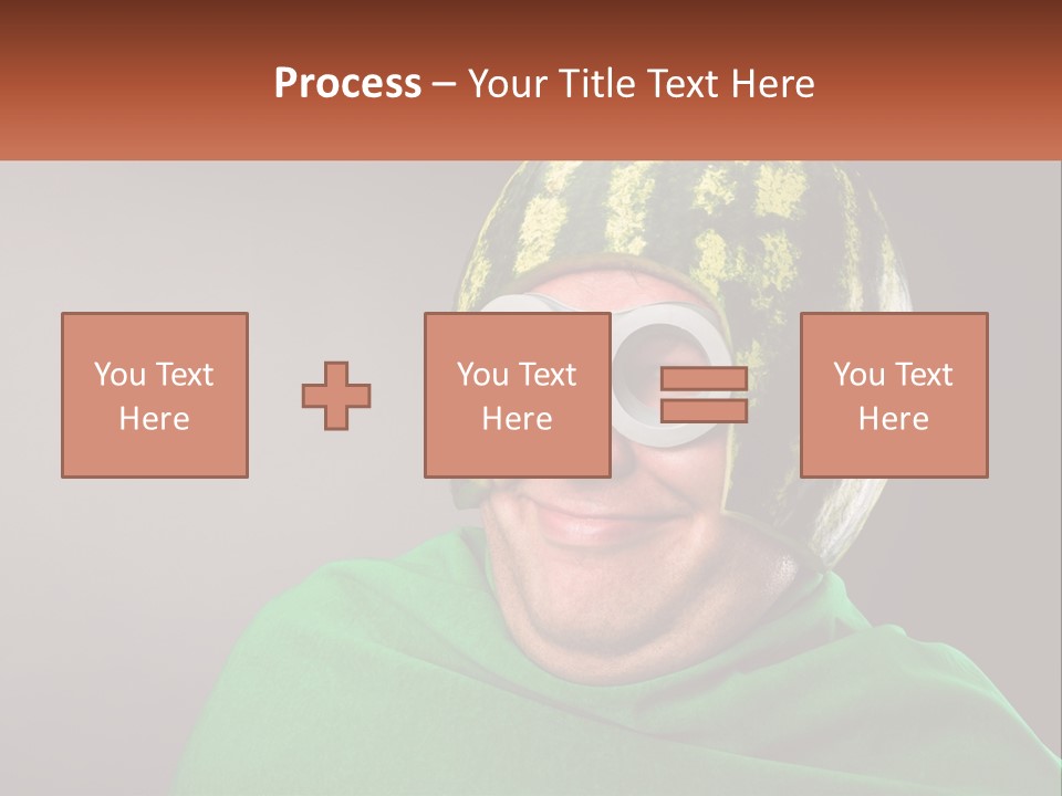 A Man Wearing A Watermelon Helmet And Goggles PowerPoint Template