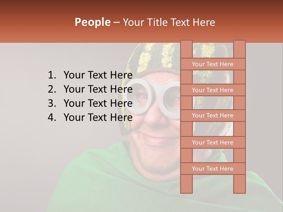 A Man Wearing A Watermelon Helmet And Goggles PowerPoint Template