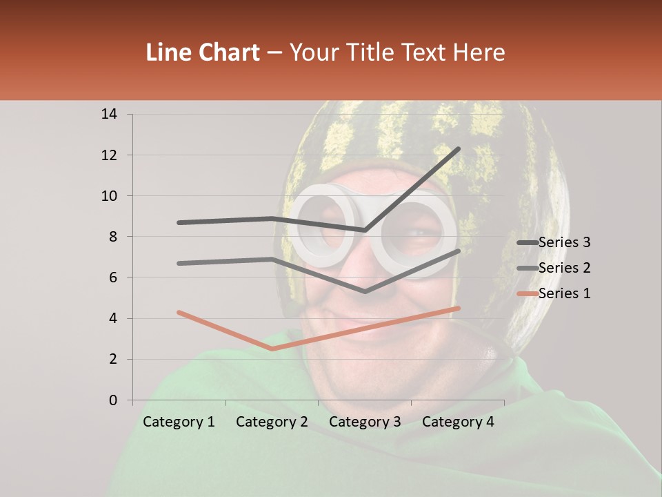 A Man Wearing A Watermelon Helmet And Goggles PowerPoint Template