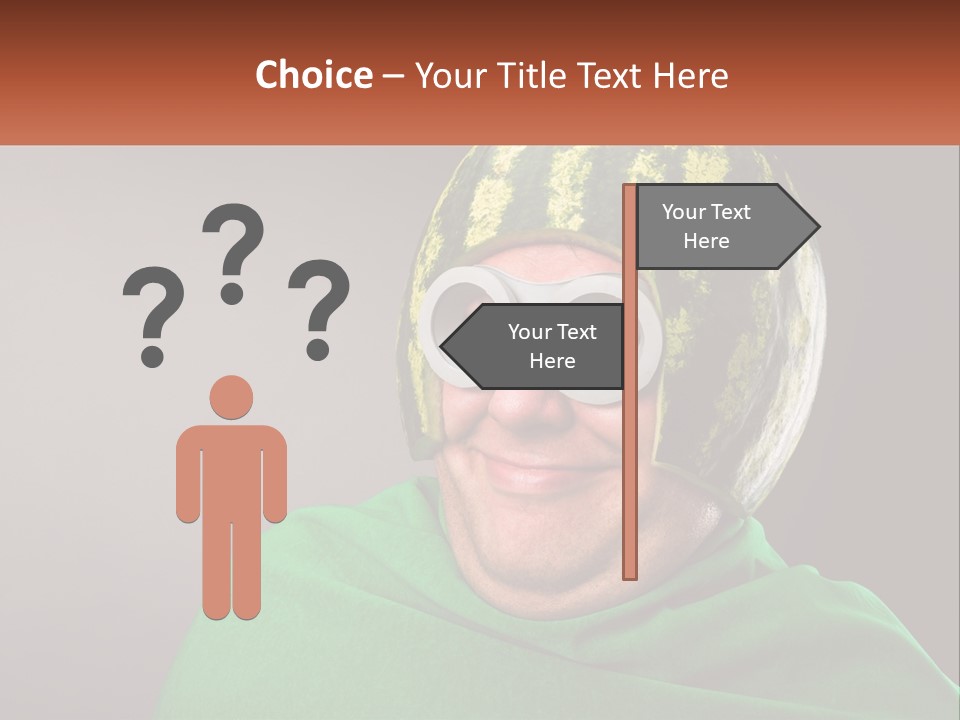A Man Wearing A Watermelon Helmet And Goggles PowerPoint Template