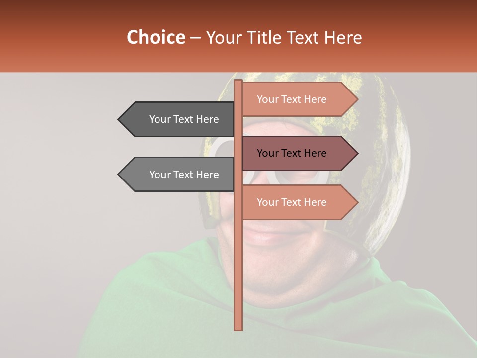 A Man Wearing A Watermelon Helmet And Goggles PowerPoint Template