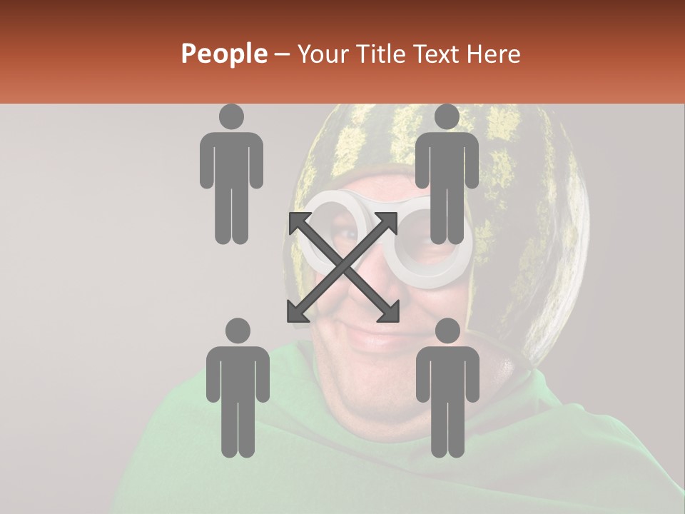 A Man Wearing A Watermelon Helmet And Goggles PowerPoint Template