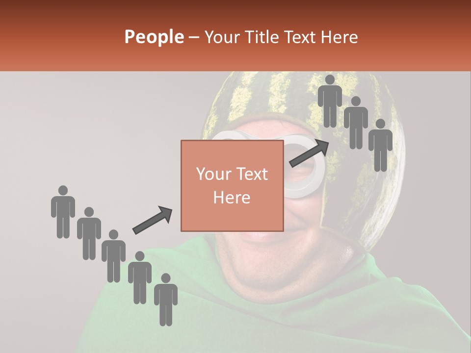 A Man Wearing A Watermelon Helmet And Goggles PowerPoint Template