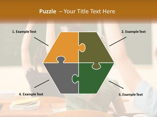 A Group Of Children Raising Their Hands In A Classroom PowerPoint Template