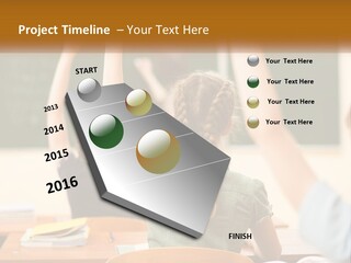 A Group Of Children Raising Their Hands In A Classroom PowerPoint Template