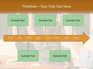 A Group Of Children Raising Their Hands In A Classroom PowerPoint Template