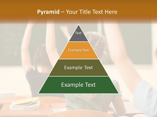 A Group Of Children Raising Their Hands In A Classroom PowerPoint Template