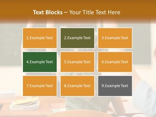 A Group Of Children Raising Their Hands In A Classroom PowerPoint Template