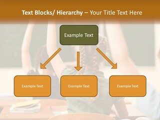 A Group Of Children Raising Their Hands In A Classroom PowerPoint Template