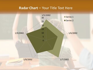A Group Of Children Raising Their Hands In A Classroom PowerPoint Template