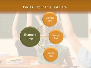 A Group Of Children Raising Their Hands In A Classroom PowerPoint Template
