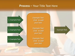 A Group Of Children Raising Their Hands In A Classroom PowerPoint Template