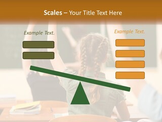 A Group Of Children Raising Their Hands In A Classroom PowerPoint Template