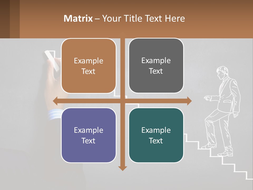 A Person Drawing A Stair With A Marker On A Chalkboard PowerPoint Template