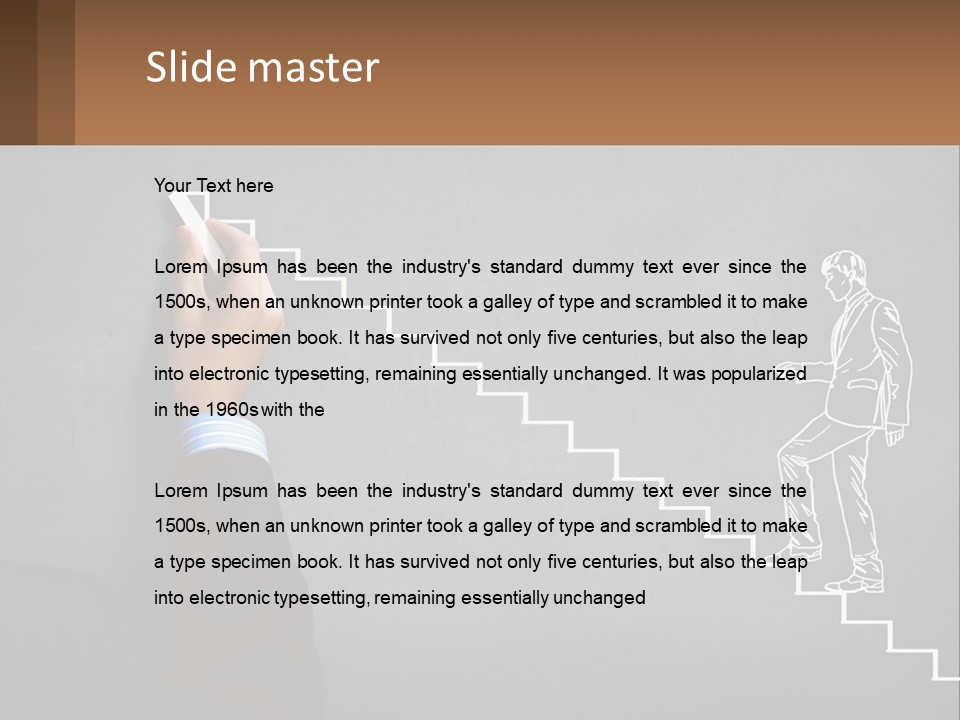 A Person Drawing A Stair With A Marker On A Chalkboard PowerPoint Template