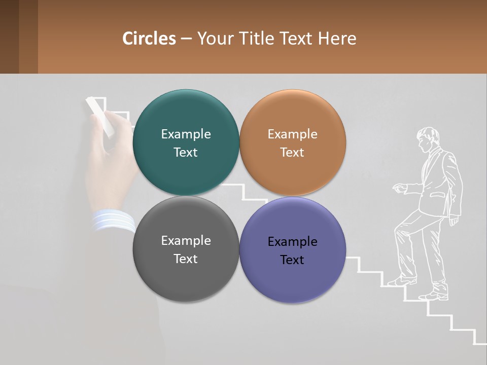 A Person Drawing A Stair With A Marker On A Chalkboard PowerPoint Template
