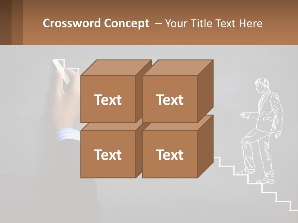 A Person Drawing A Stair With A Marker On A Chalkboard PowerPoint Template