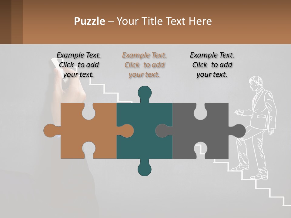 A Person Drawing A Stair With A Marker On A Chalkboard PowerPoint Template