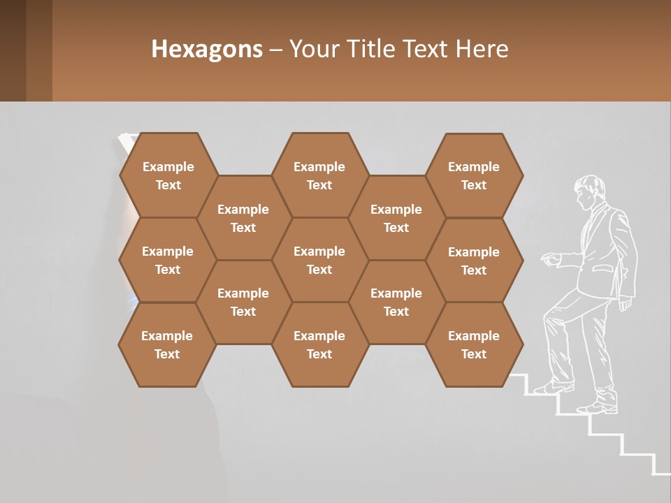 A Person Drawing A Stair With A Marker On A Chalkboard PowerPoint Template