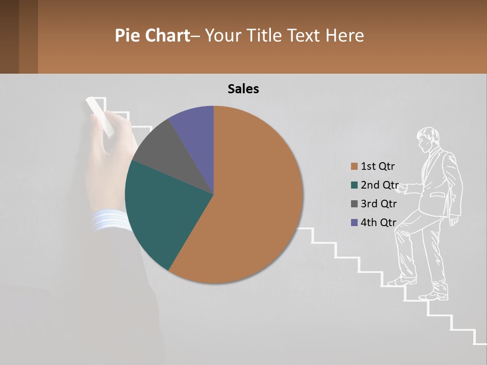 A Person Drawing A Stair With A Marker On A Chalkboard PowerPoint Template