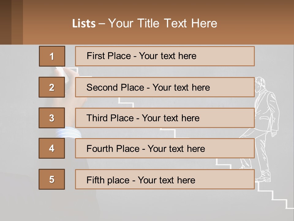A Person Drawing A Stair With A Marker On A Chalkboard PowerPoint Template