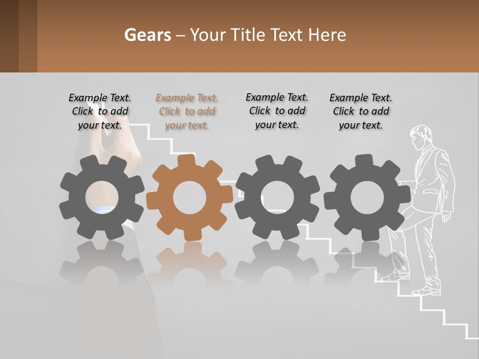 A Person Drawing A Stair With A Marker On A Chalkboard PowerPoint Template