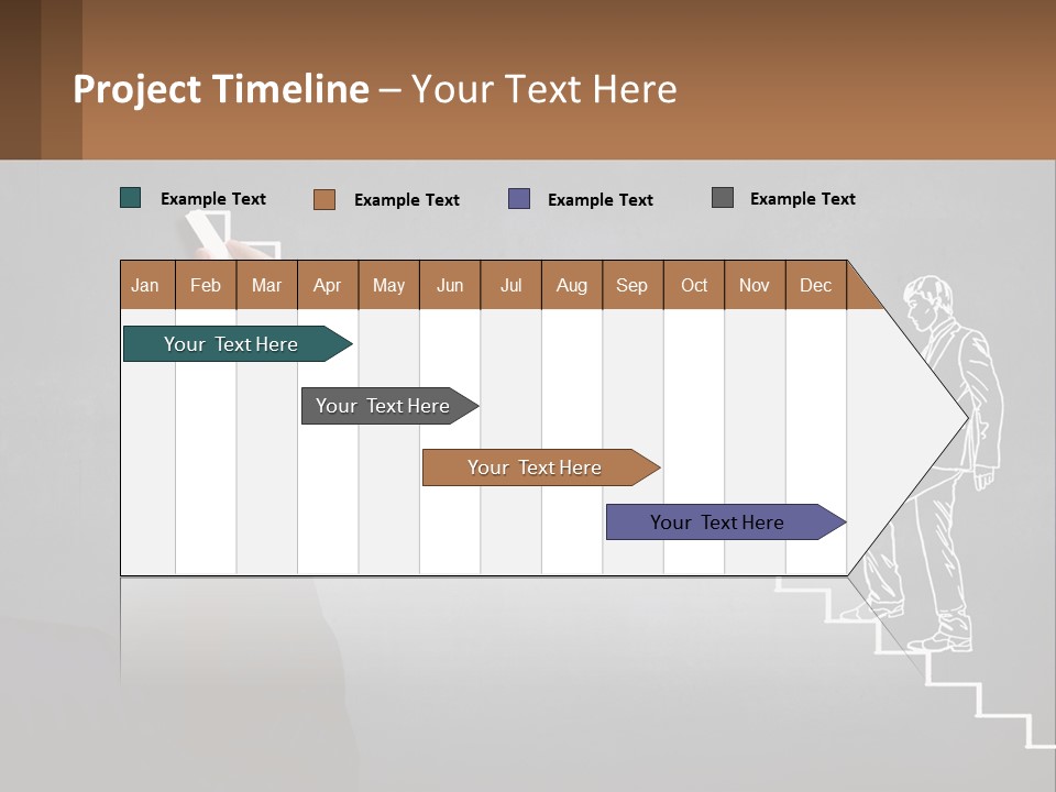 A Person Drawing A Stair With A Marker On A Chalkboard PowerPoint Template