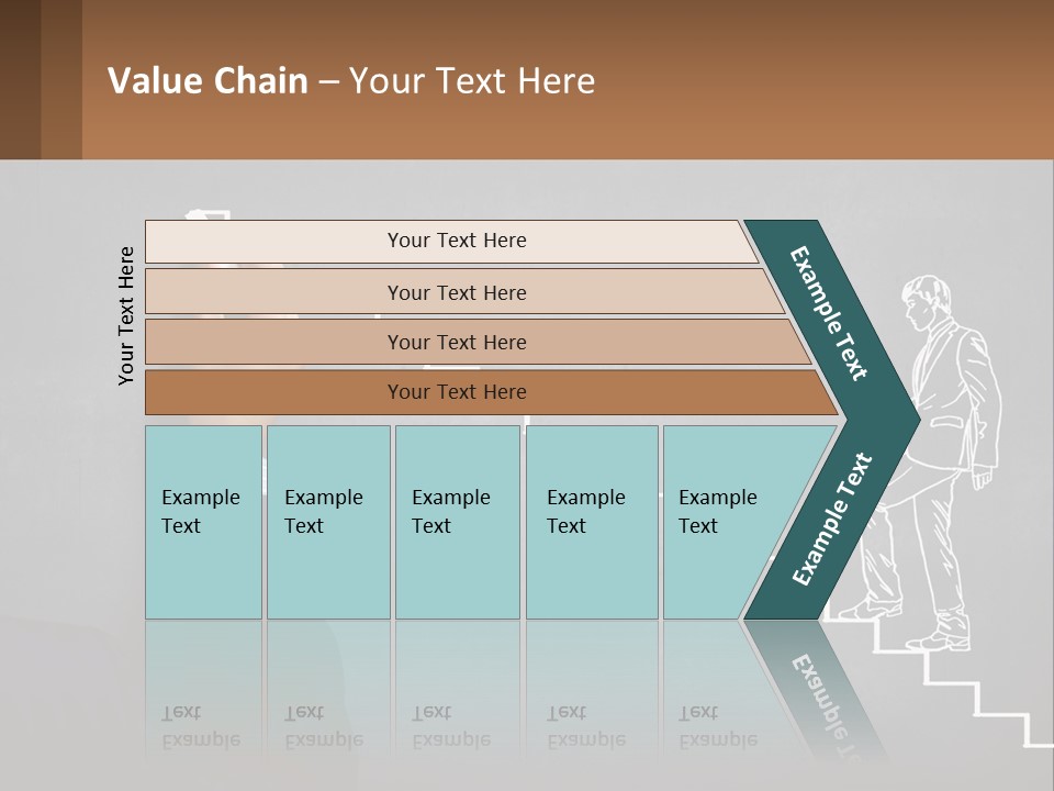 A Person Drawing A Stair With A Marker On A Chalkboard PowerPoint Template